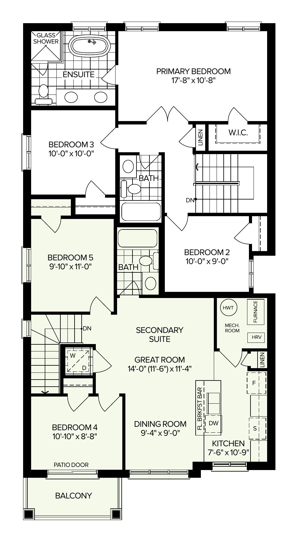 Second floor floor plan for the Poppy Multi-flex